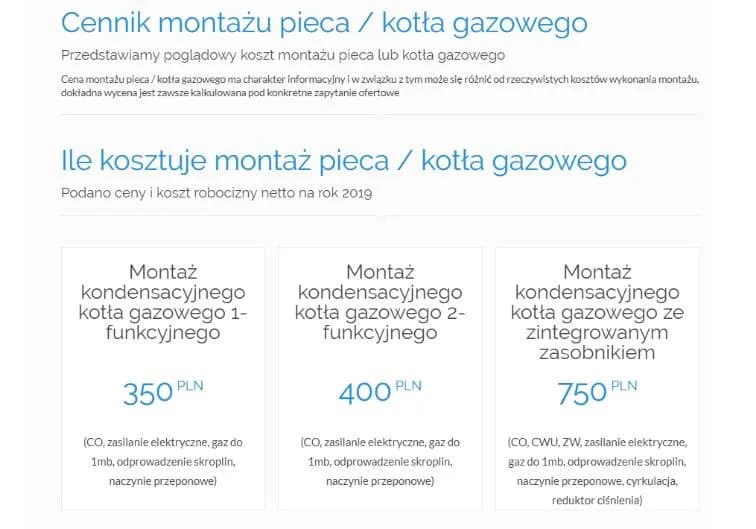 Montaż pieca gazowego - cena, koszt podłączenia i wymiana