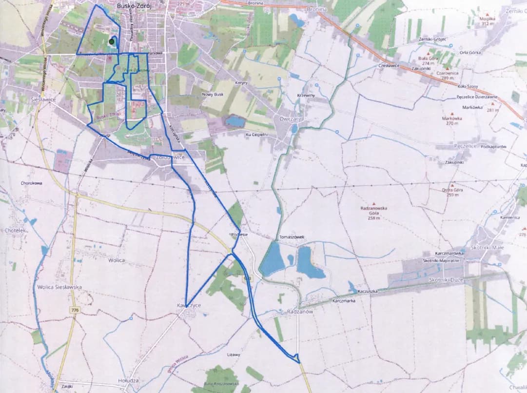 Jak czytać mapę samochodową Buska-Zdroju?